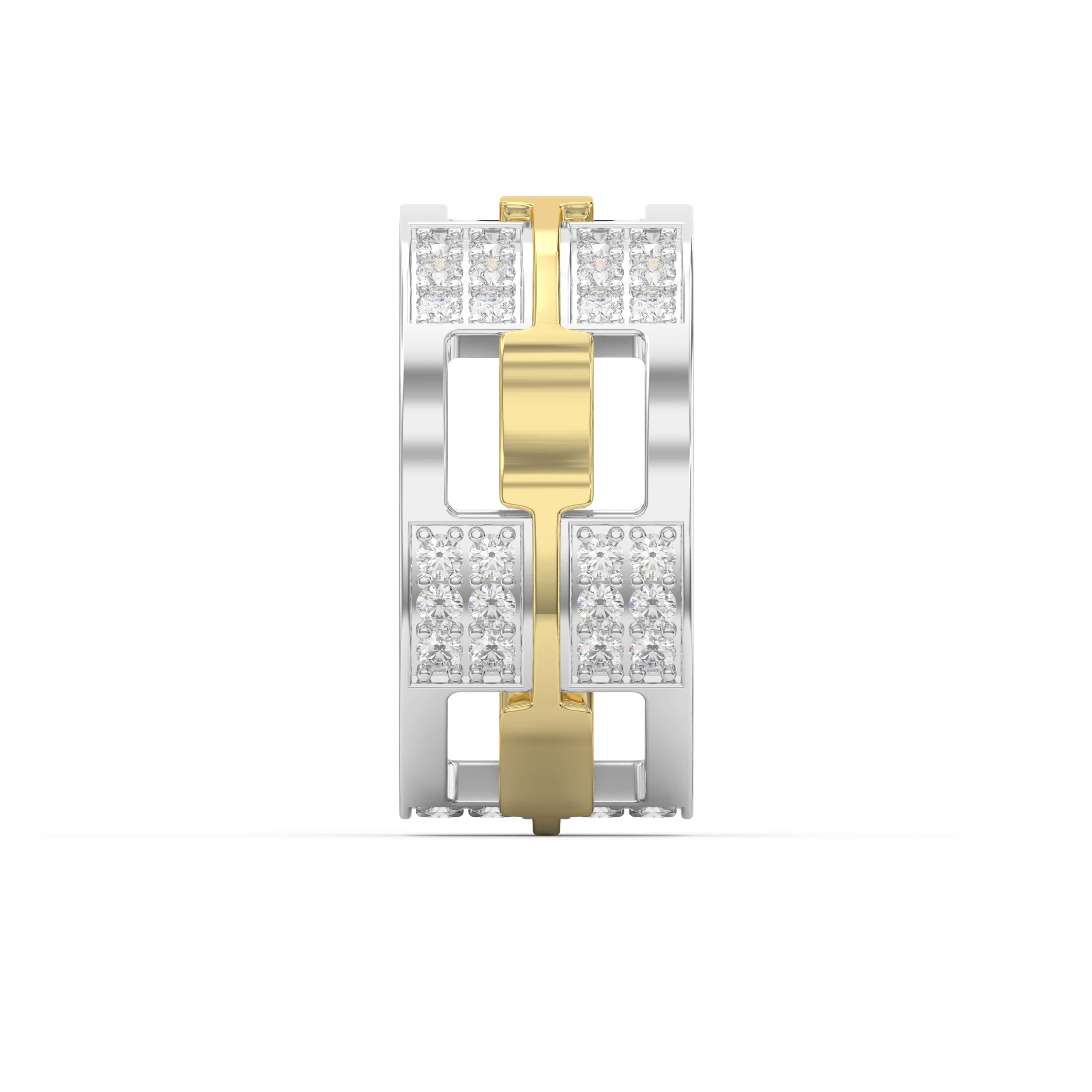 Bold Men’s Diamond Wedding Band – 11mm Wide, 2.30mm High, with 1.5 Carat Diamonds