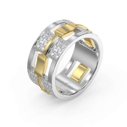 Bold Men’s Diamond Wedding Band – 11mm Wide, 2.30mm High, with 1.5 Carat Diamonds