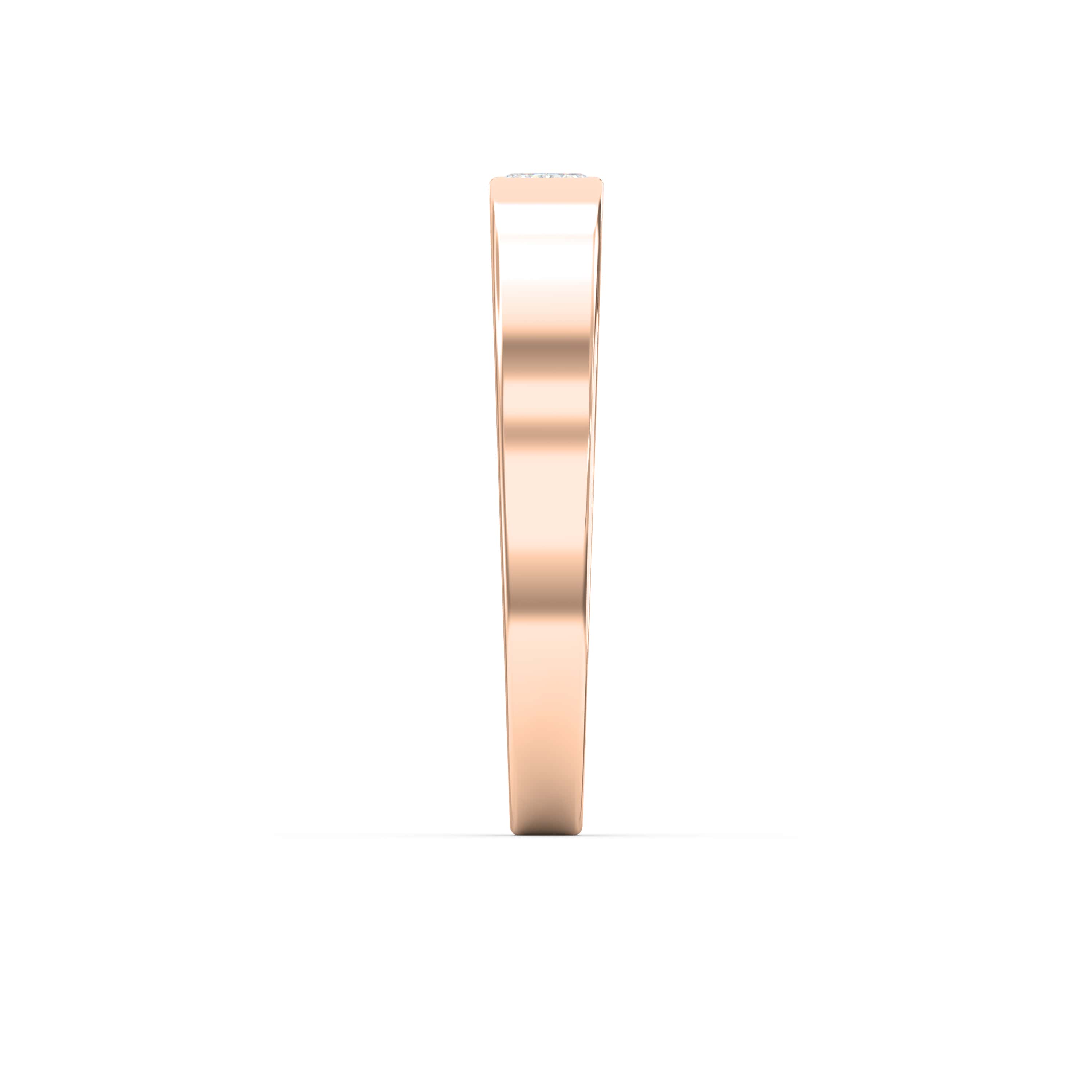 Flat Promise Ring with Emerald Cut Lab-Grown & Natural Diamond for Men