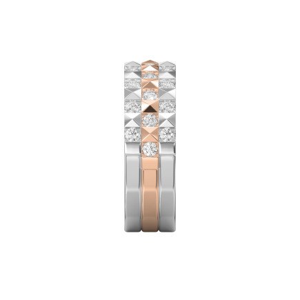 Stellar Edge Two-Tone  Diamond Band Ring Round Brilliant Cut Diamonds | Modern Wedding & Anniversary Ring