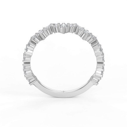 Curved Ring with Round Diamonds – Lab-Grown or Natural Diamond Band