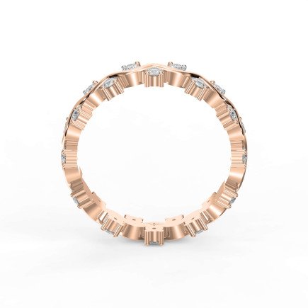 Curved Diamond Ring with Round Brilliant Cut – Lab-Grown & Natural Elegance