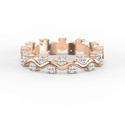 Curved Diamond Ring with Round Brilliant Cut – Lab-Grown & Natural Elegance