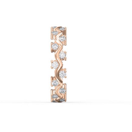 Curved Diamond Ring with Round Brilliant Cut – Lab-Grown & Natural Elegance