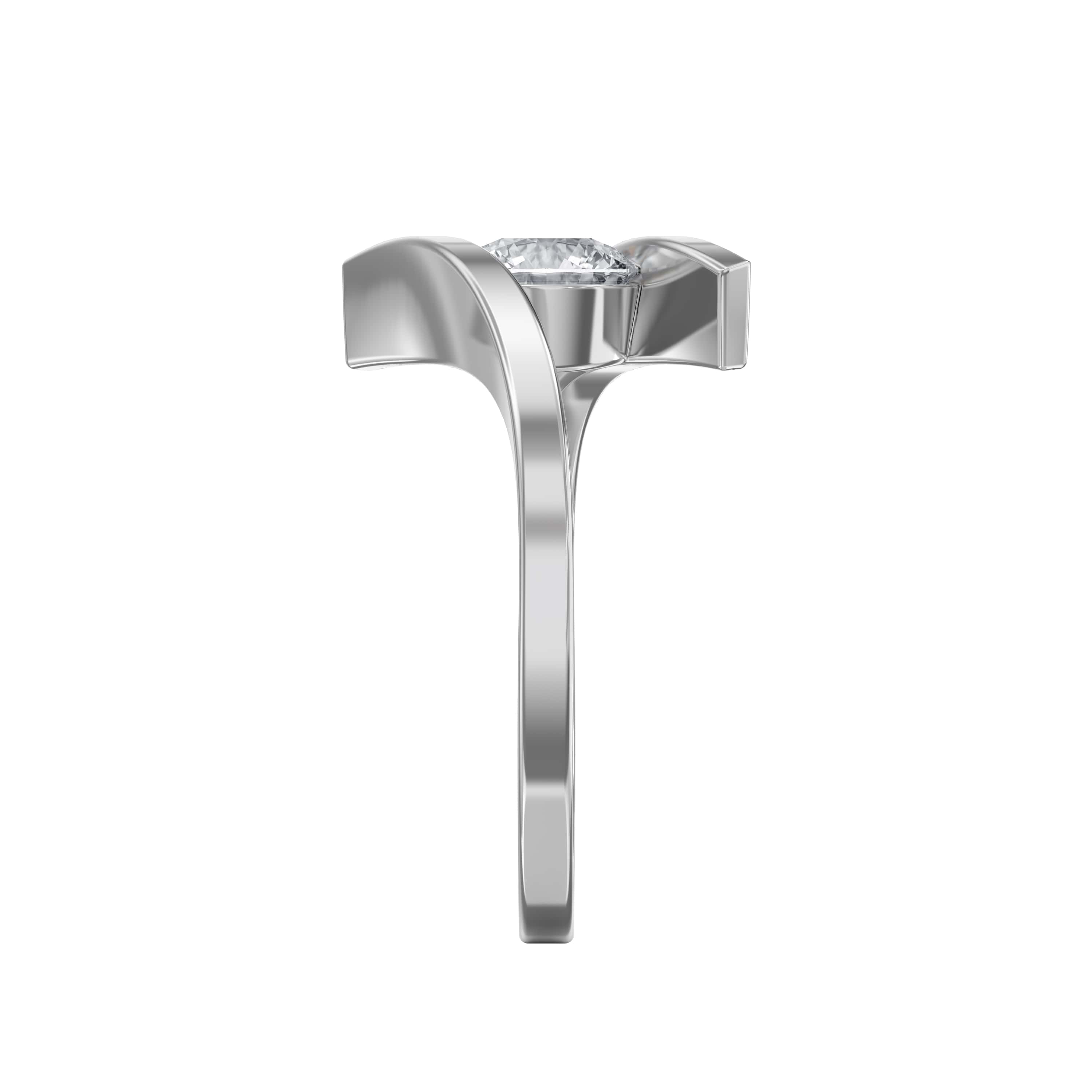 Contemporary Twisted Bypass Diamond Ring