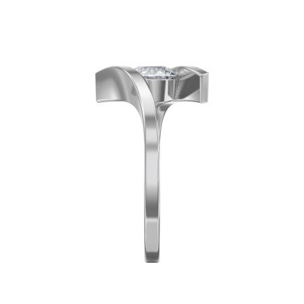 Contemporary Twisted Bypass Diamond Ring