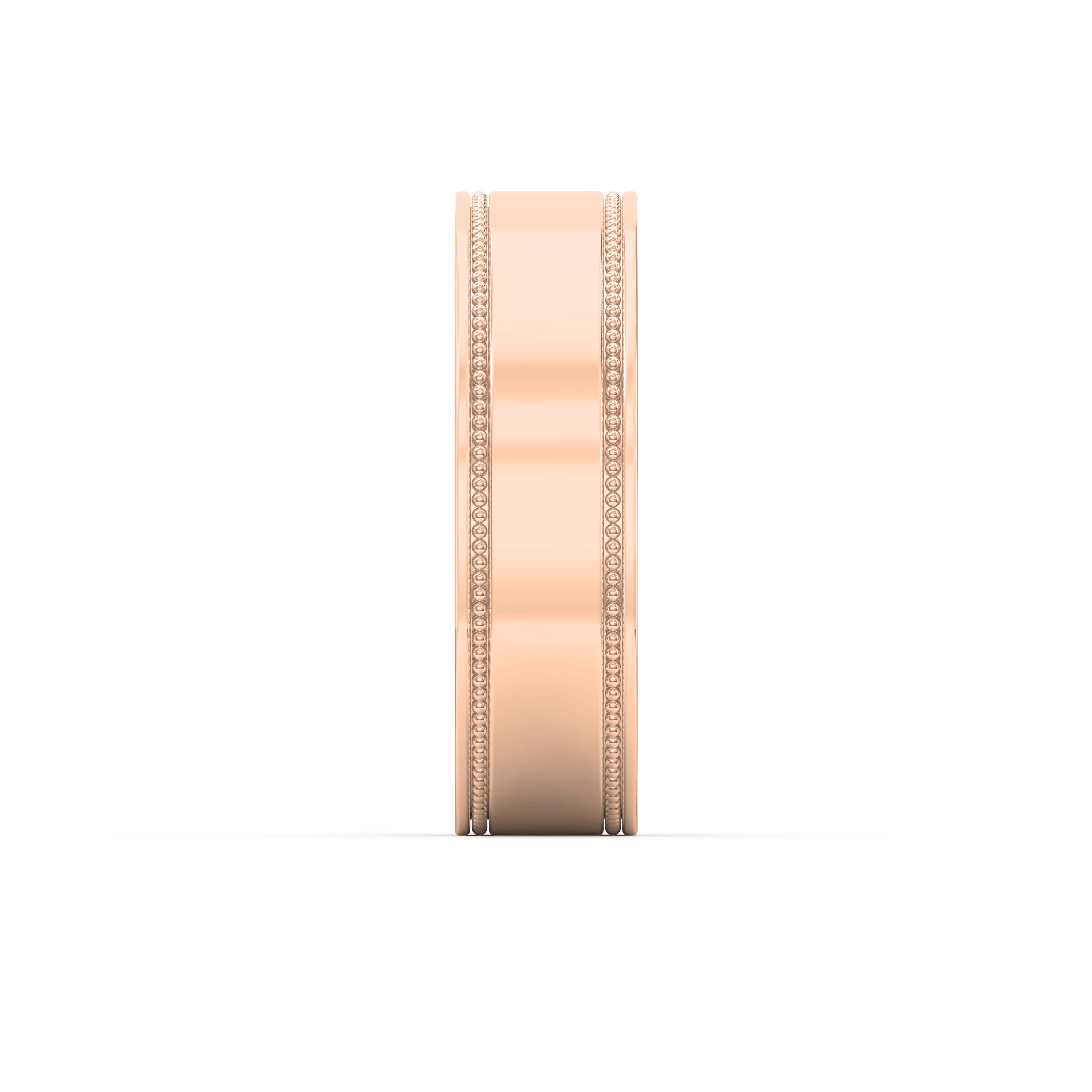 Men’s Flat Polish Milgrain Gold Ring