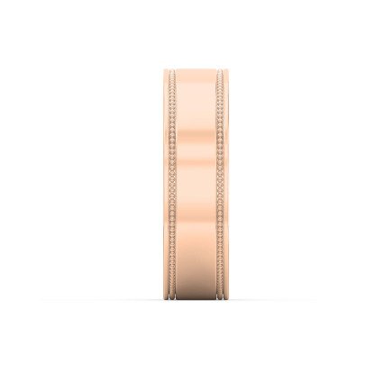 Men’s Flat Polish Milgrain Gold Ring