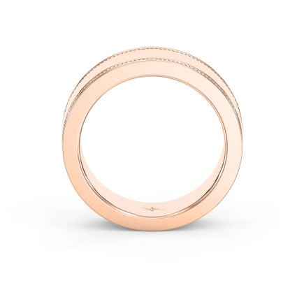 Men’s Flat Polish Milgrain Gold Ring