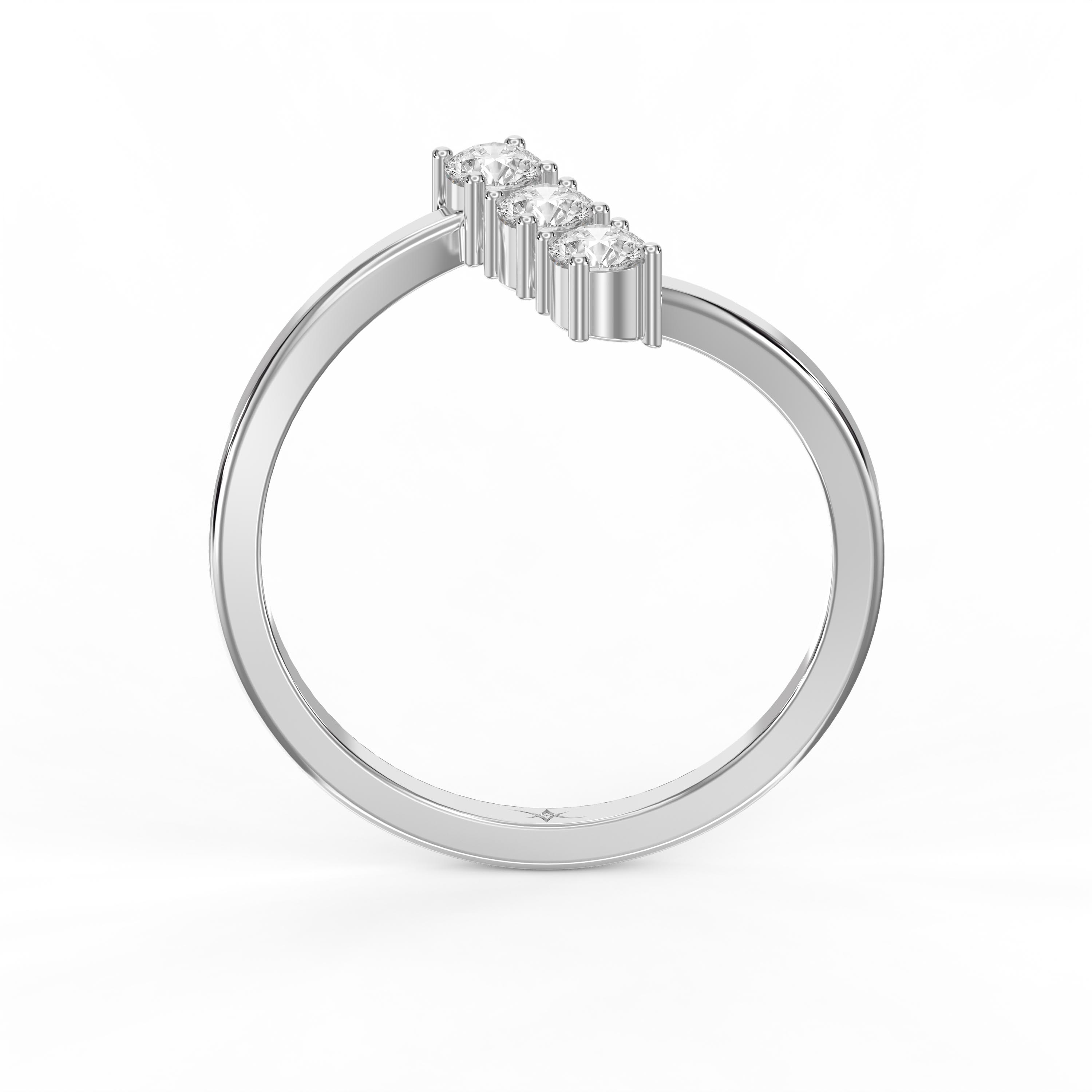 3-Stone Diamond Ring – Modern Split Shank Engagement & Promise Ring for Women | Lab-Grown & Natural Diamonds