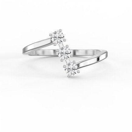 3-Stone Diamond Ring – Modern Split Shank Engagement & Promise Ring for Women | Lab-Grown & Natural Diamonds