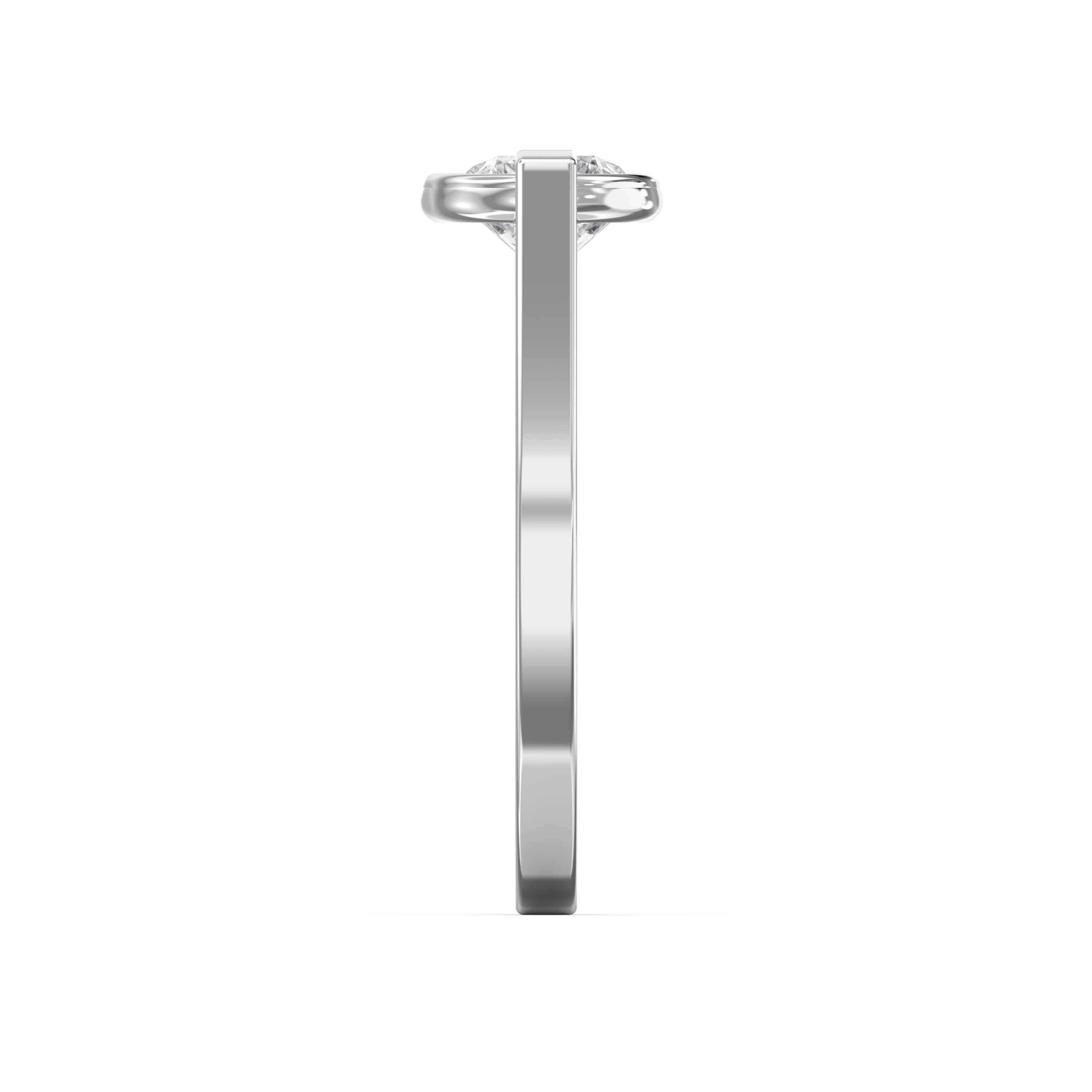 Customizable Half Bezel Solitaire Engagement Ring – Lab Grown or Natural Diamond