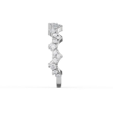 Curved Ring with Round Diamonds – Lab-Grown or Natural Diamond Band