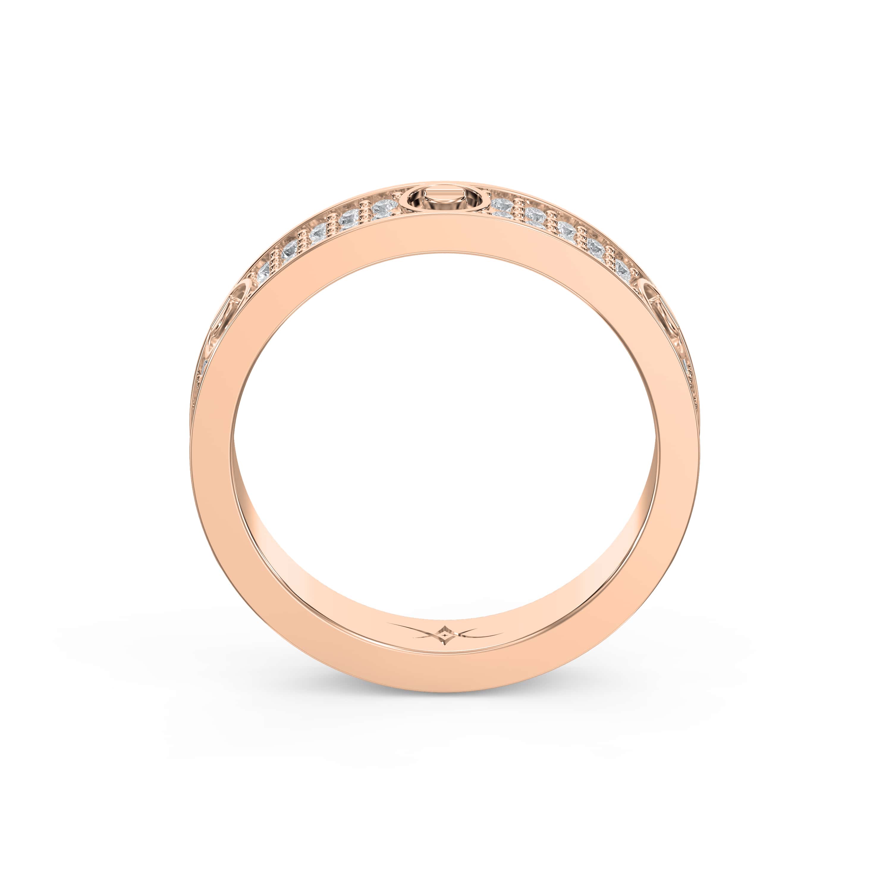 Elegant Gold Band with Round Cut Diamonds – Lab-Grown & Natural Brilliance
