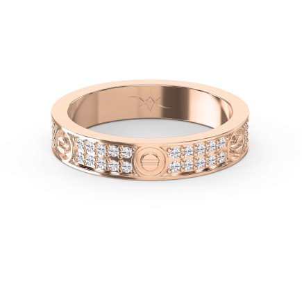 Elegant Gold Band with Round Cut Diamonds – Lab-Grown & Natural Brilliance