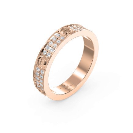 Elegant Gold Band with Round Cut Diamonds – Lab-Grown & Natural Brilliance