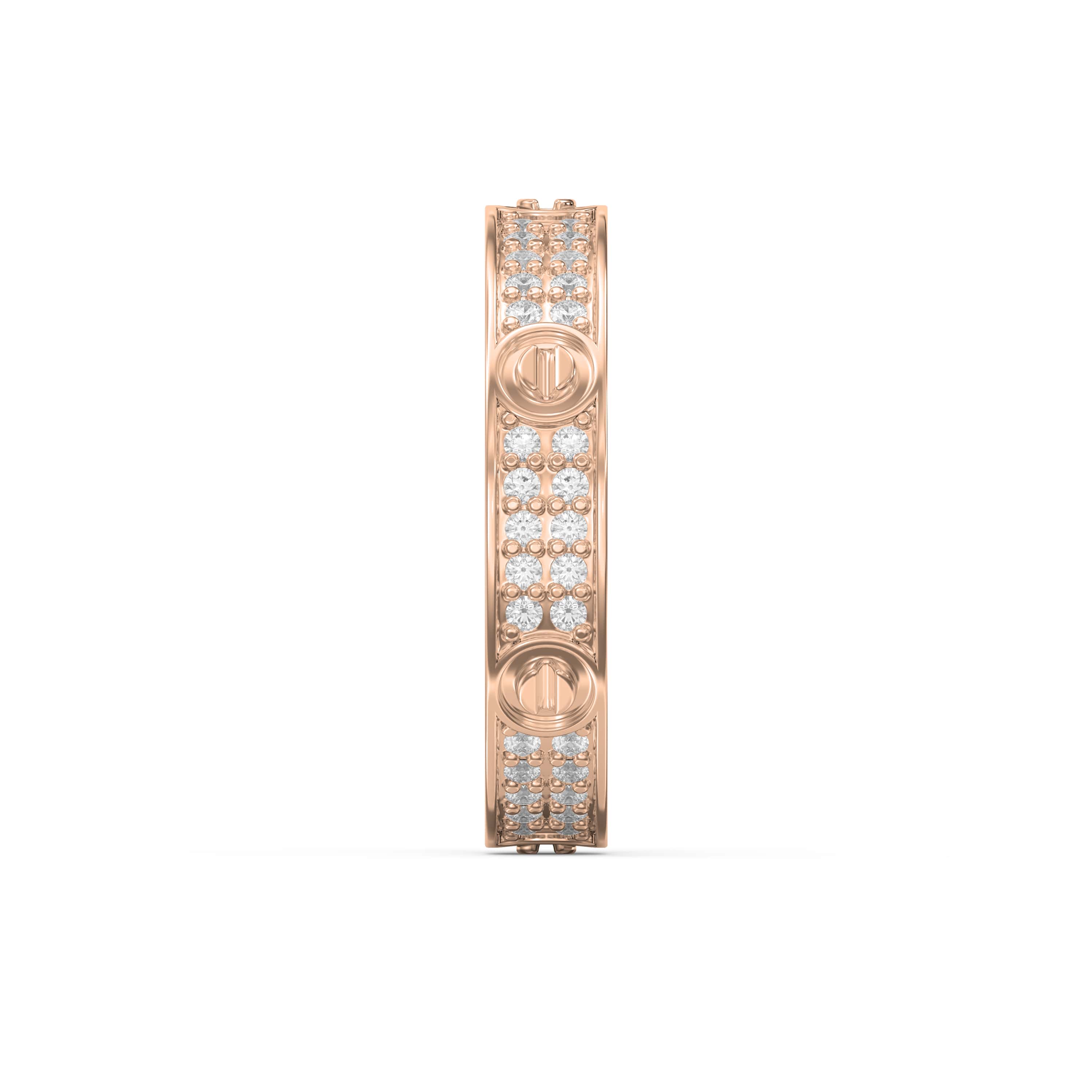 Elegant Gold Band with Round Cut Diamonds – Lab-Grown & Natural Brilliance
