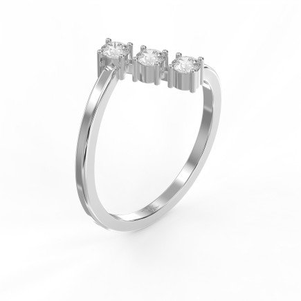 3-Stone Diamond Ring – Modern Split Shank Engagement & Promise Ring for Women | Lab-Grown & Natural Diamonds