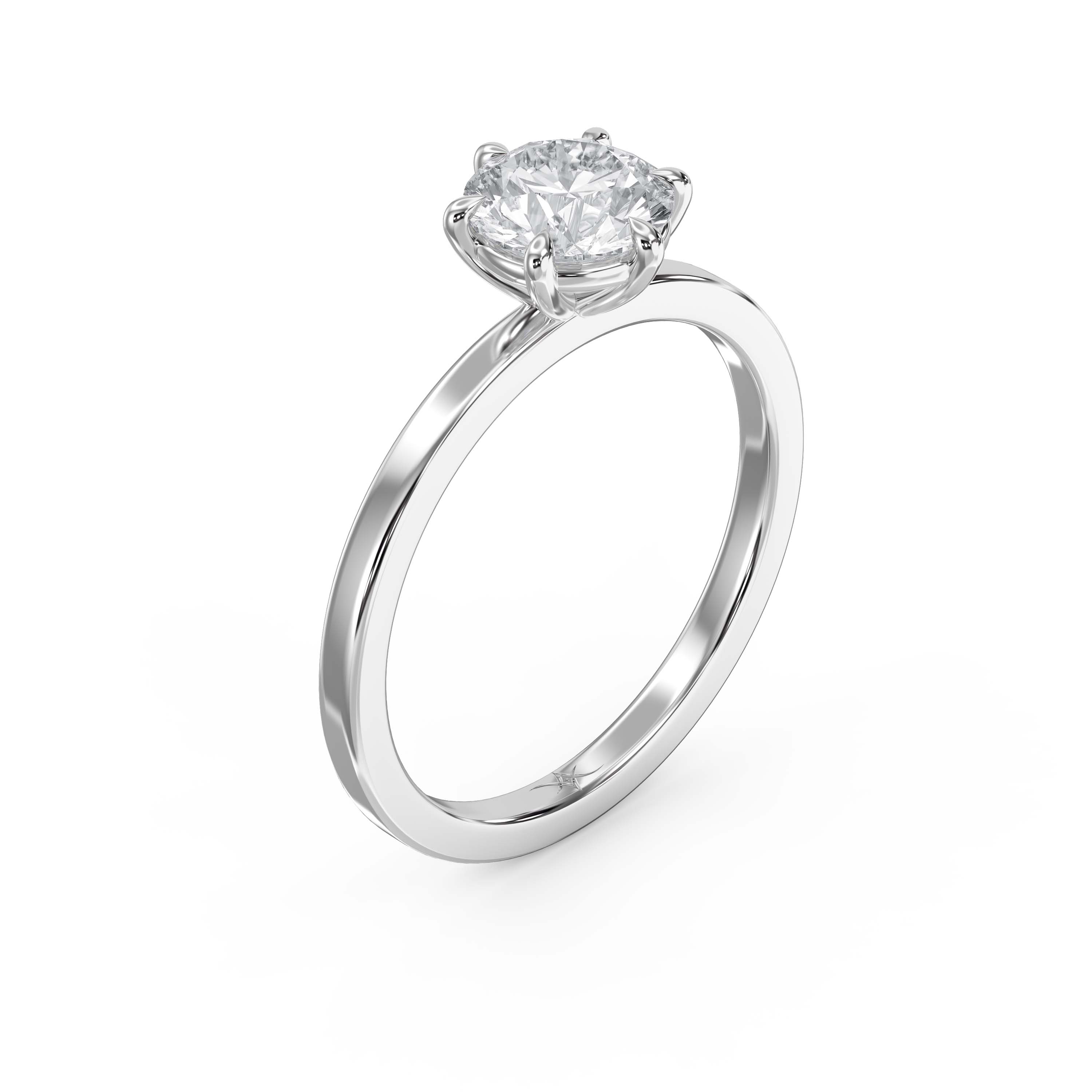 Customizable Six-Prong Solitaire Engagement Ring – Lab Grown or Natural Diamond