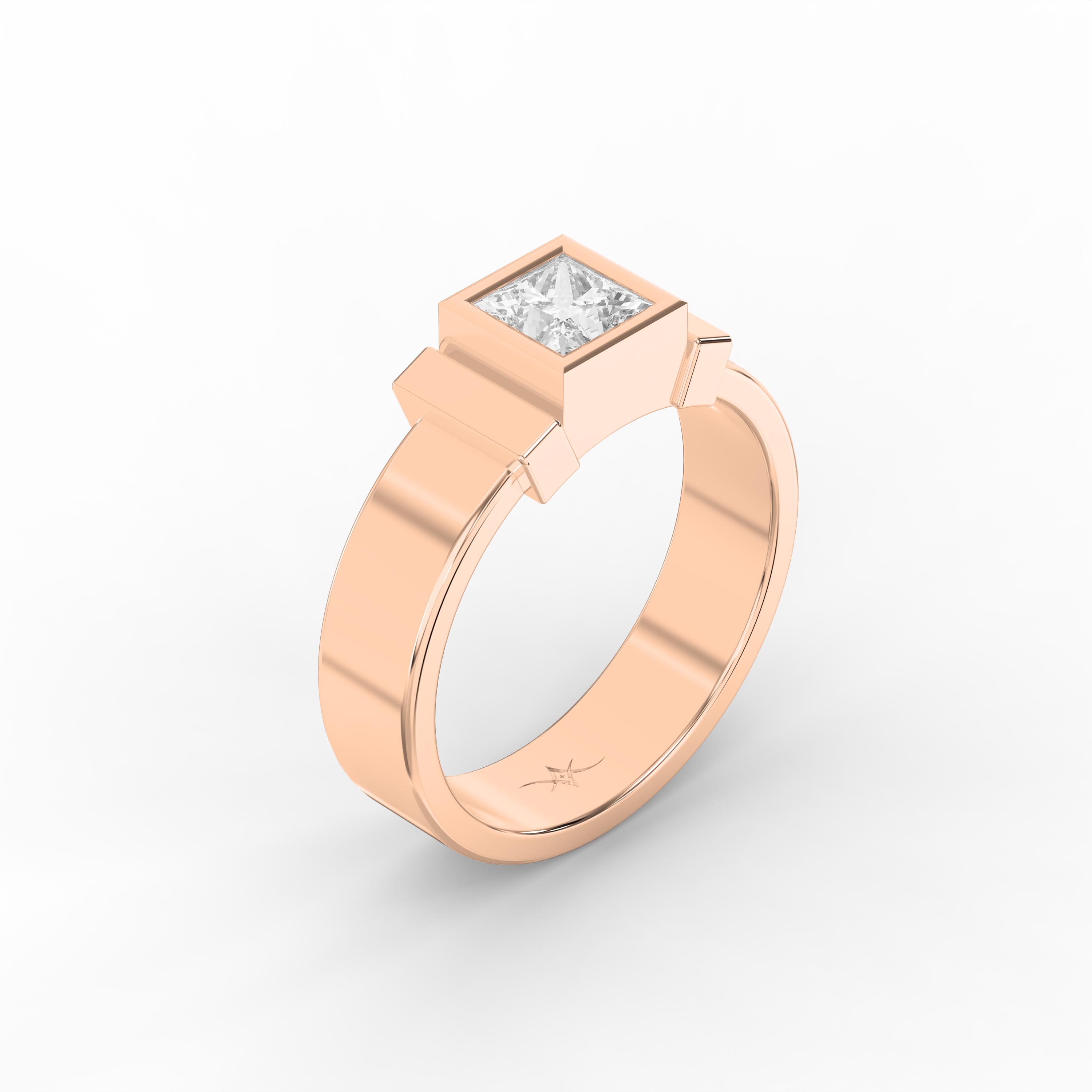 Princess Diamond Majestic Solitaire Men's Ring | Lab - Grown  Diamond Jewelry - Valam Design