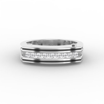 Round Diamond  Onyx Channel Men's  Ring  | Lab - Grown & Natural Diamond Jewelry - Valam Design