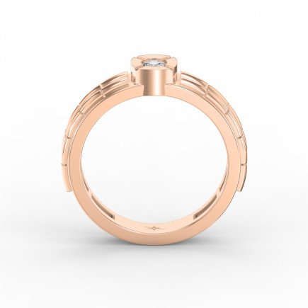 Round Diamond Solitaire Sentinel Men's  Ring | Lab - Grown Diamond Jewelry - Valam Design