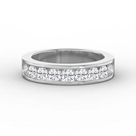 Channel Set Round Diamond Wedding Band – Classic Anniversary Ring for Women | Lab-Grown & Natural Diamonds