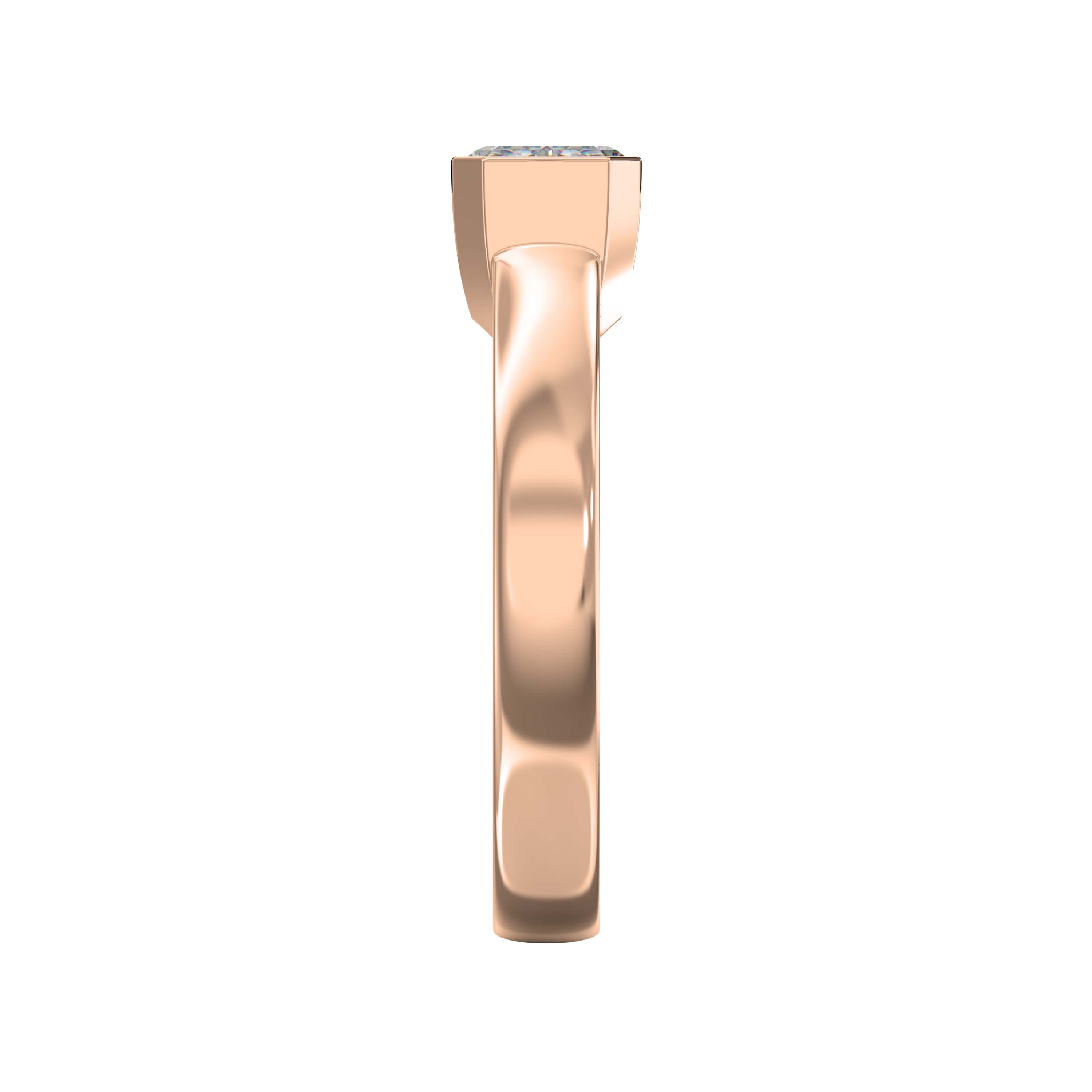 Bar Channel Setting Emerald Shape Diamond Ring – Lab Grown or Natural Diamonds