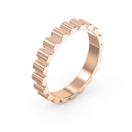Fluted Wedding Band for Him – Solid Gold for Men