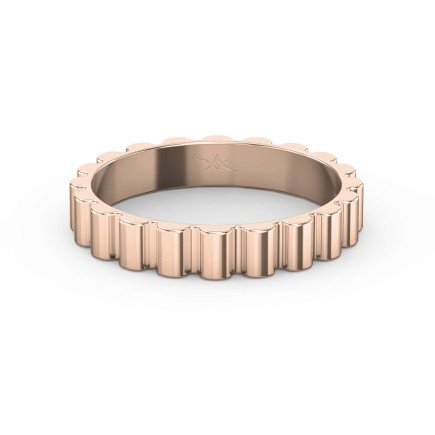 Fluted Wedding Band for Him – Solid Gold for Men
