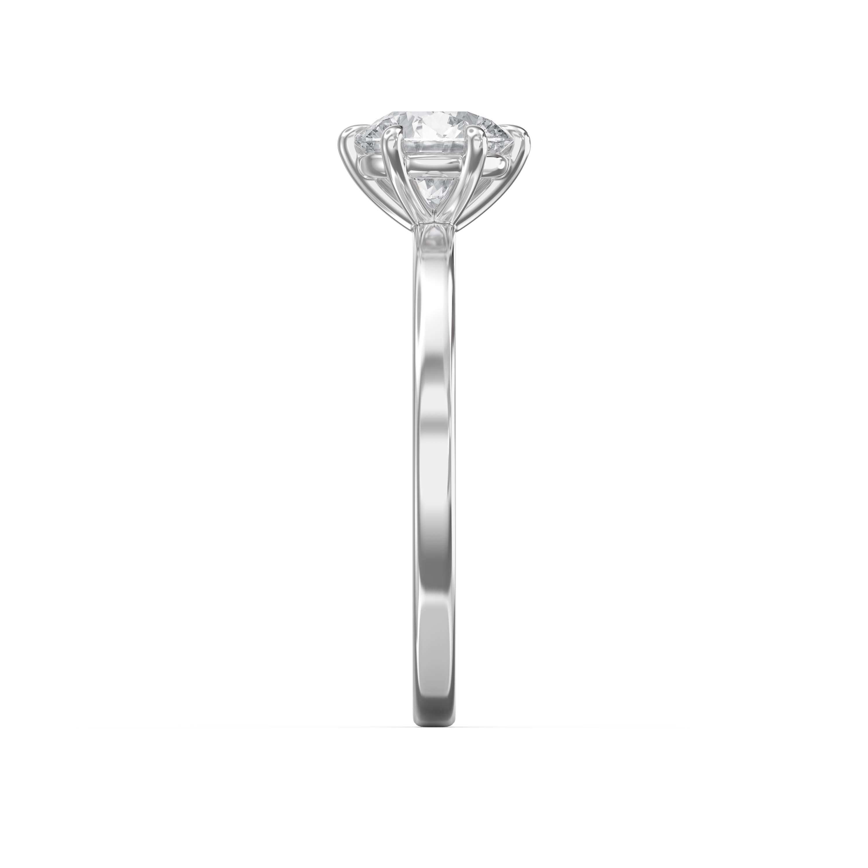 Customizable Six-Prong Solitaire Engagement Ring – Lab Grown or Natural Diamond