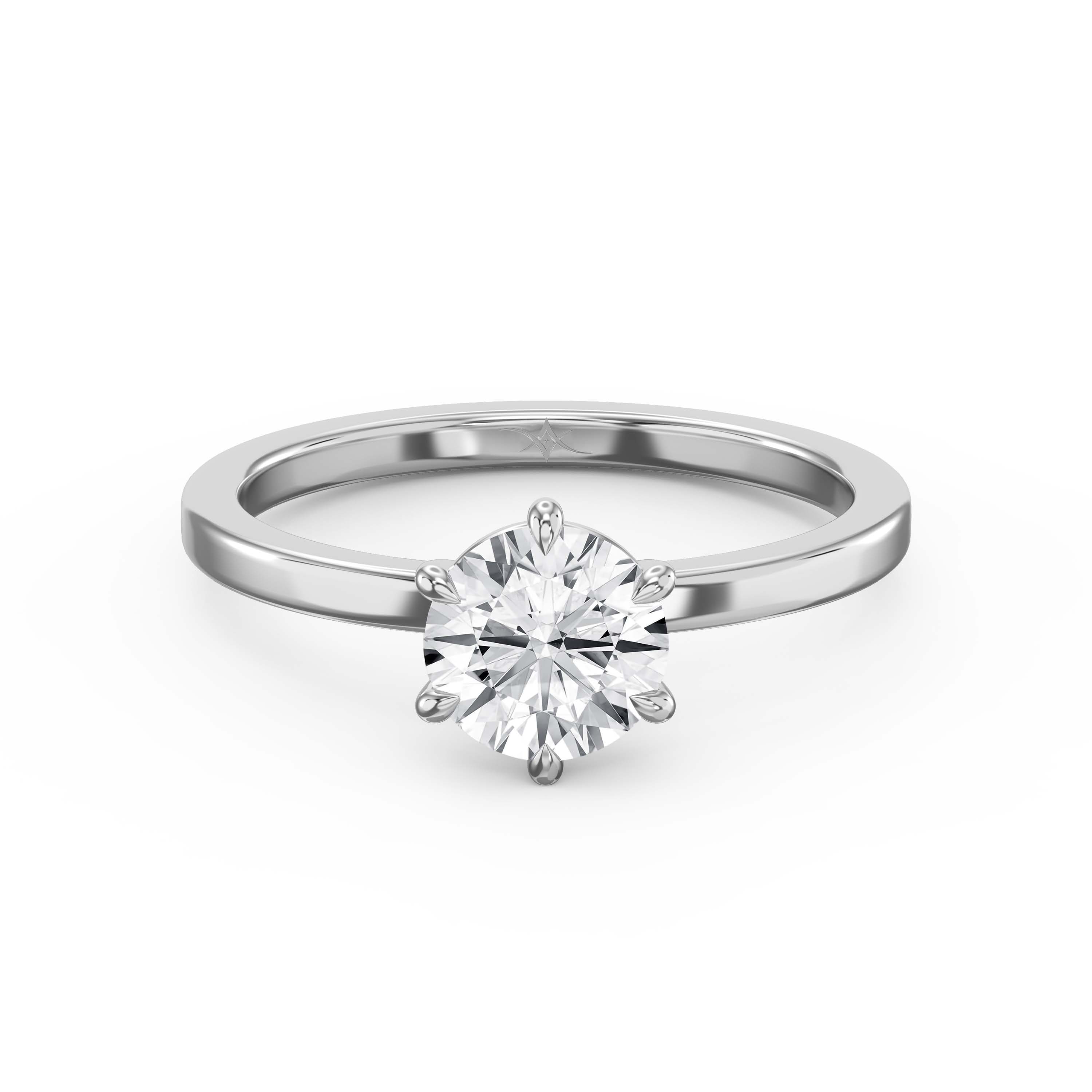 Customizable Six-Prong Solitaire Engagement Ring – Lab Grown or Natural Diamond