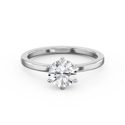 Customizable Six-Prong Solitaire Engagement Ring – Lab Grown or Natural Diamond
