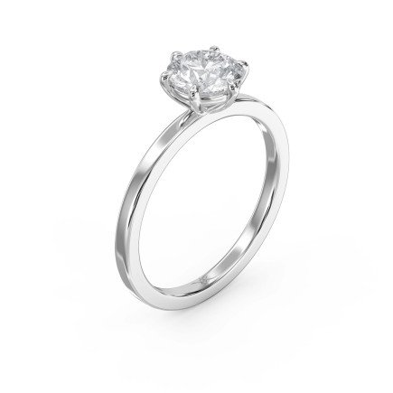 Customizable Six-Prong Solitaire Engagement Ring – Lab Grown or Natural Diamond