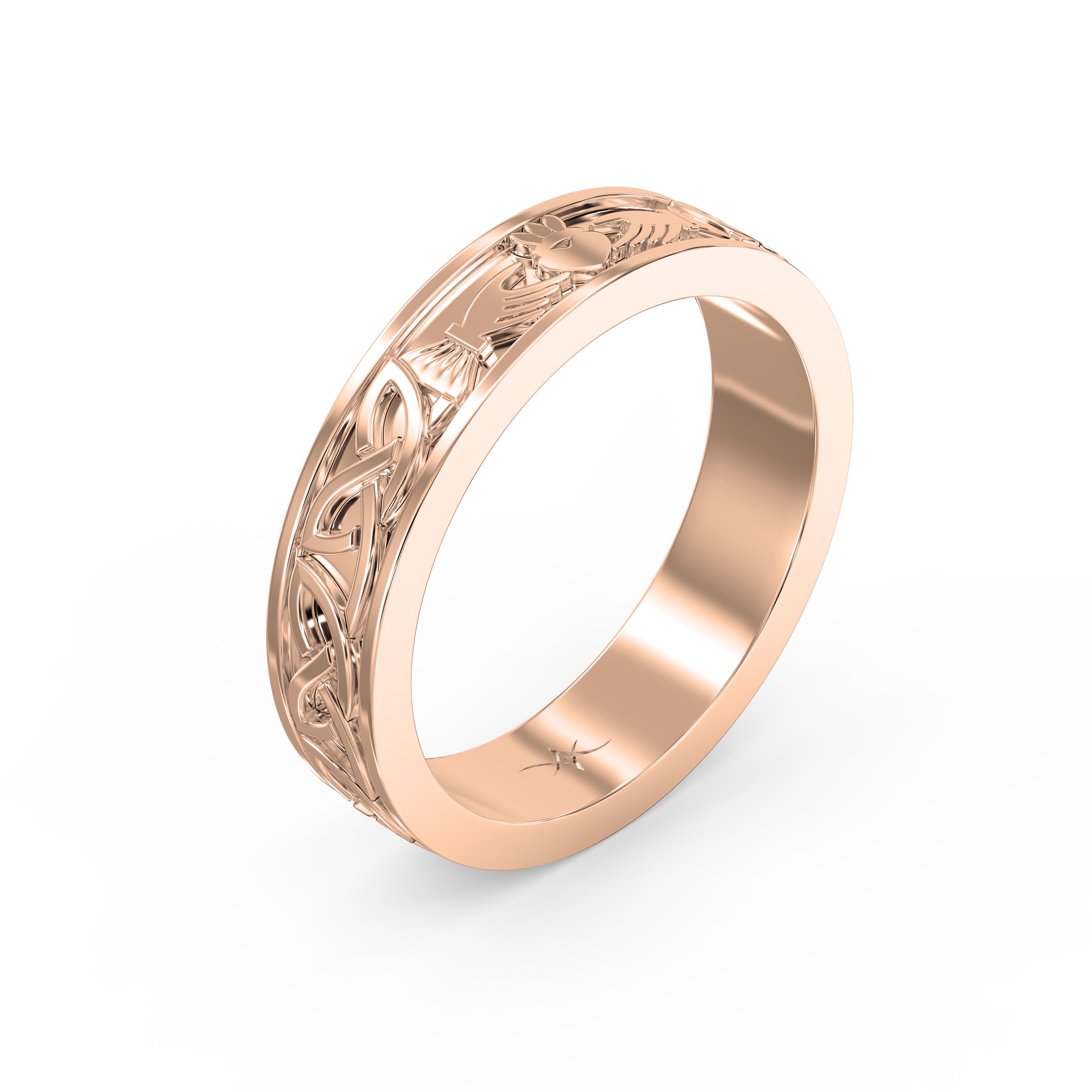 Claddagh Ring with Celtic Knot Band – Traditional Irish Love & Friendship Vintage Band