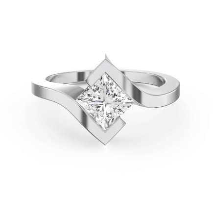 Modern Geometric Diamond Ring