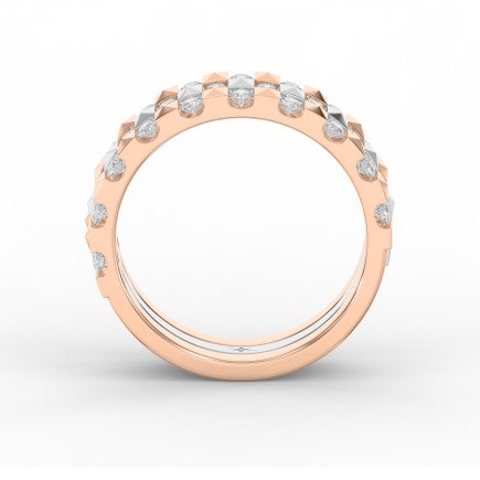 Stellar Edge Two-Tone  Diamond Band Ring Round Brilliant Cut Diamonds | Modern Wedding & Anniversary Ring