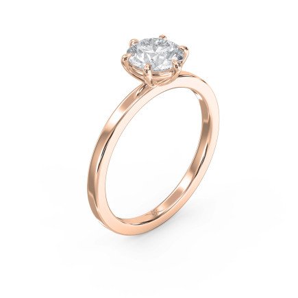 Customizable Six-Prong Solitaire Engagement Ring – Lab Grown or Natural Diamond
