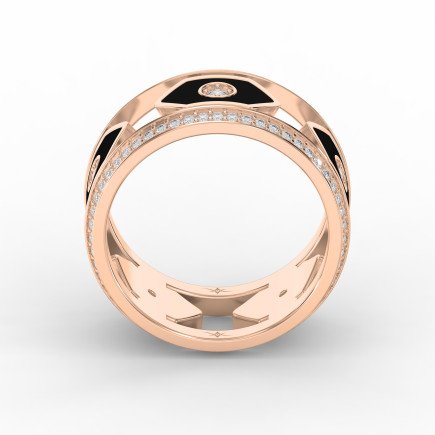 Wide Diamond Band with Black Enamel – Modern Statement Ring for  Women | Lab-Grown & Natural Diamonds