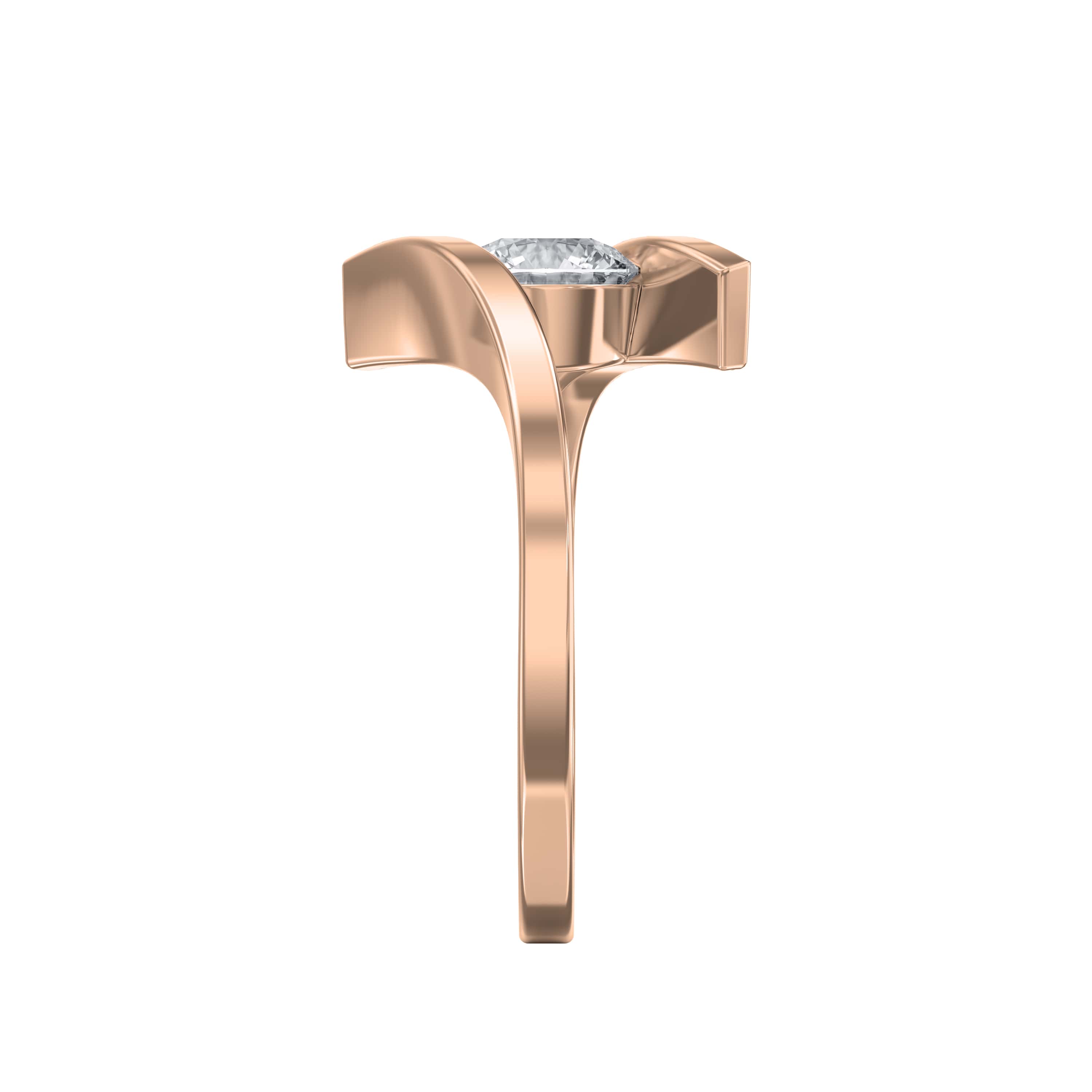 Contemporary Twisted Bypass Diamond Ring