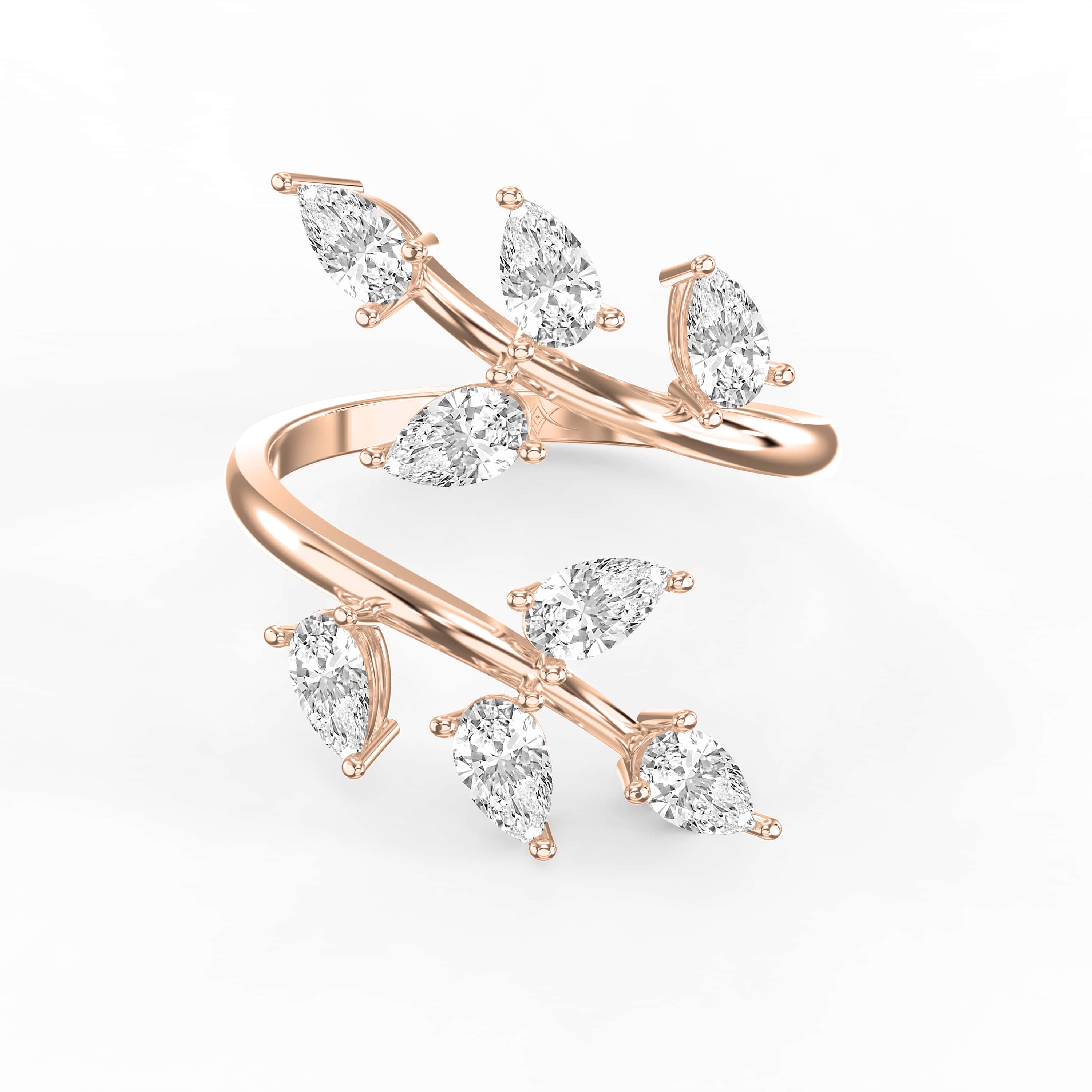 2 Carat 8-Stone Pear Shape Diamond Ring – Lab Grown & Natural Options