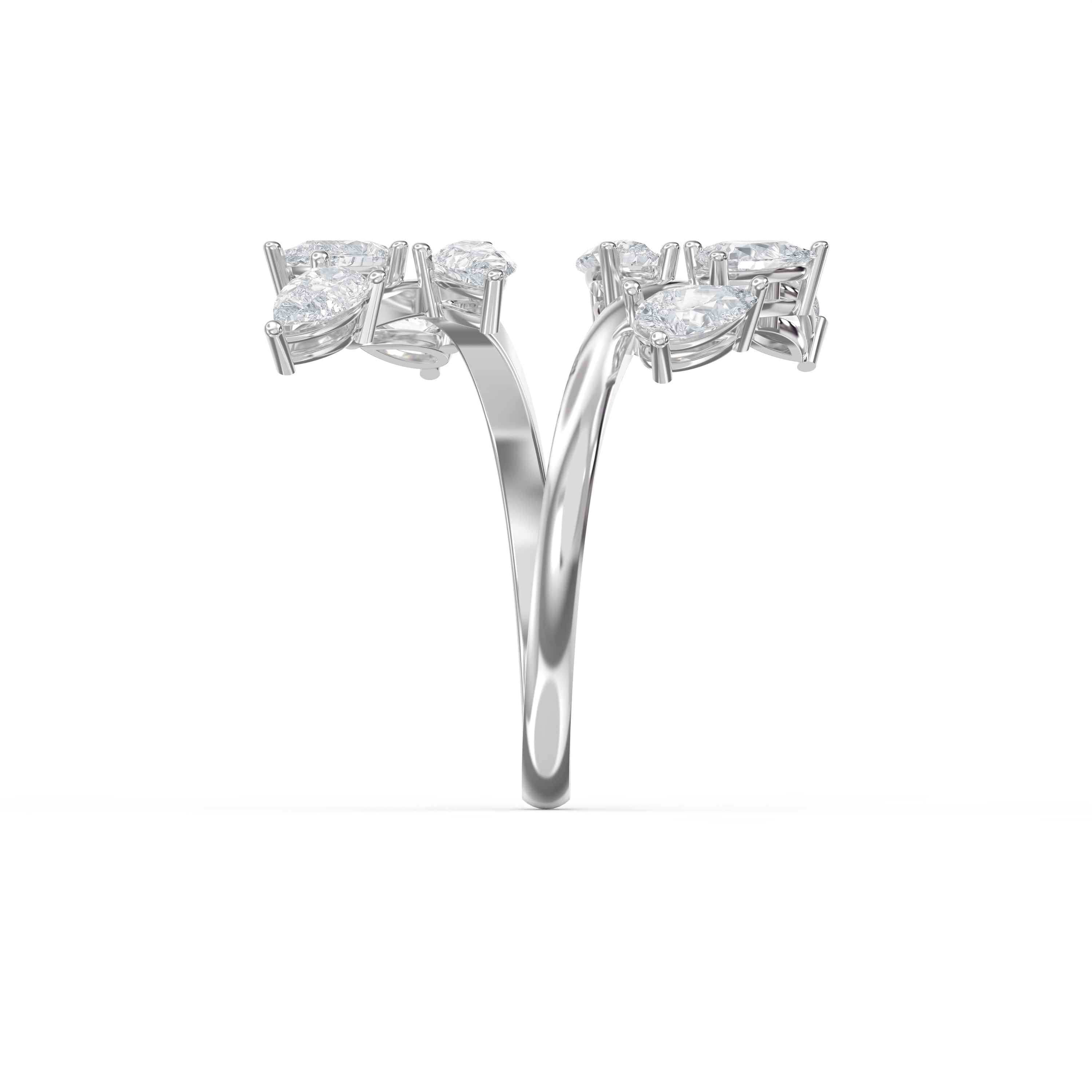 2 Carat 8-Stone Pear Shape Diamond Ring – Lab Grown & Natural Options