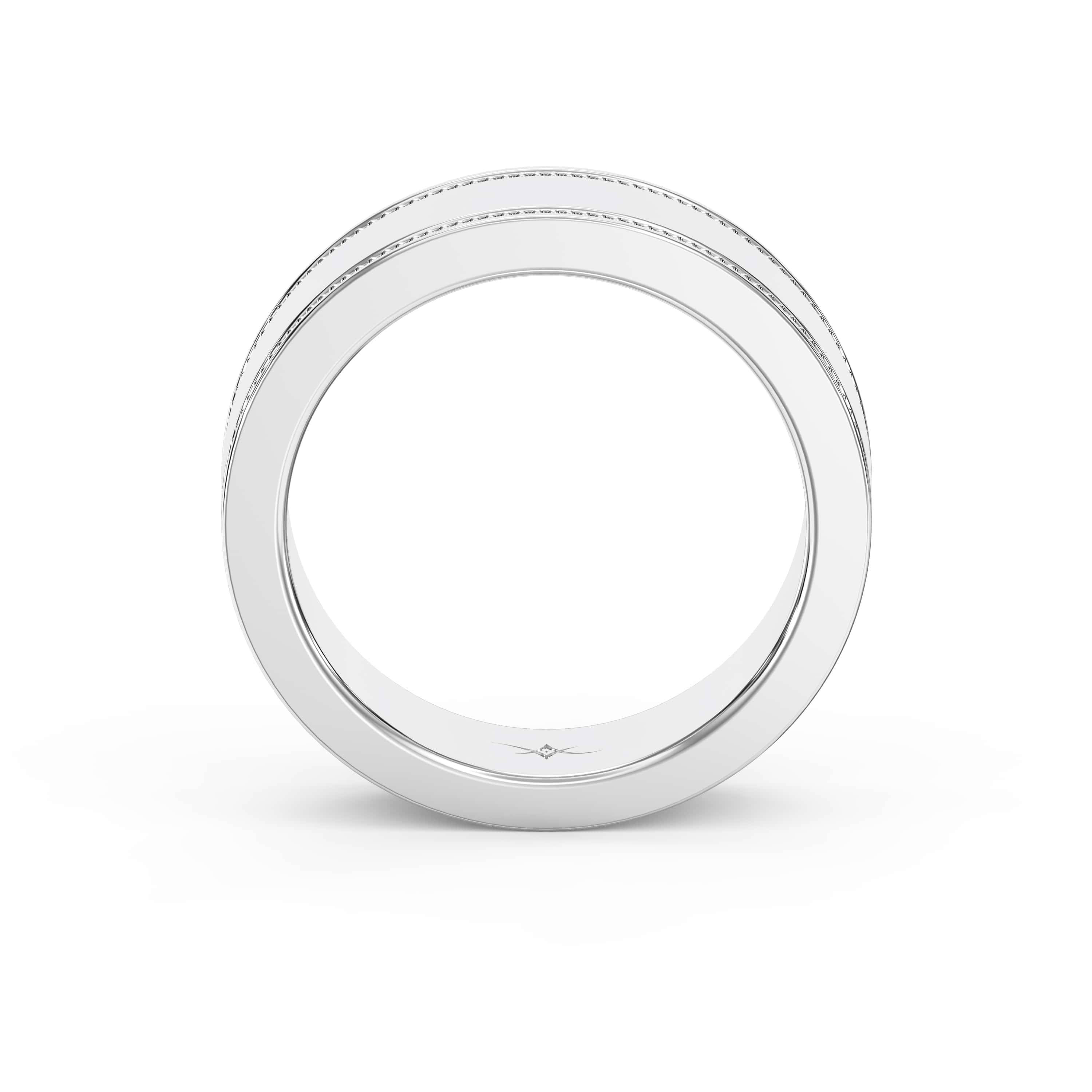 Men’s Flat Polish Milgrain Gold Ring