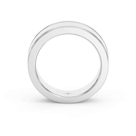 Men’s Flat Polish Milgrain Gold Ring