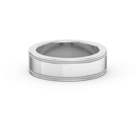 Men’s Flat Polish Milgrain Gold Ring
