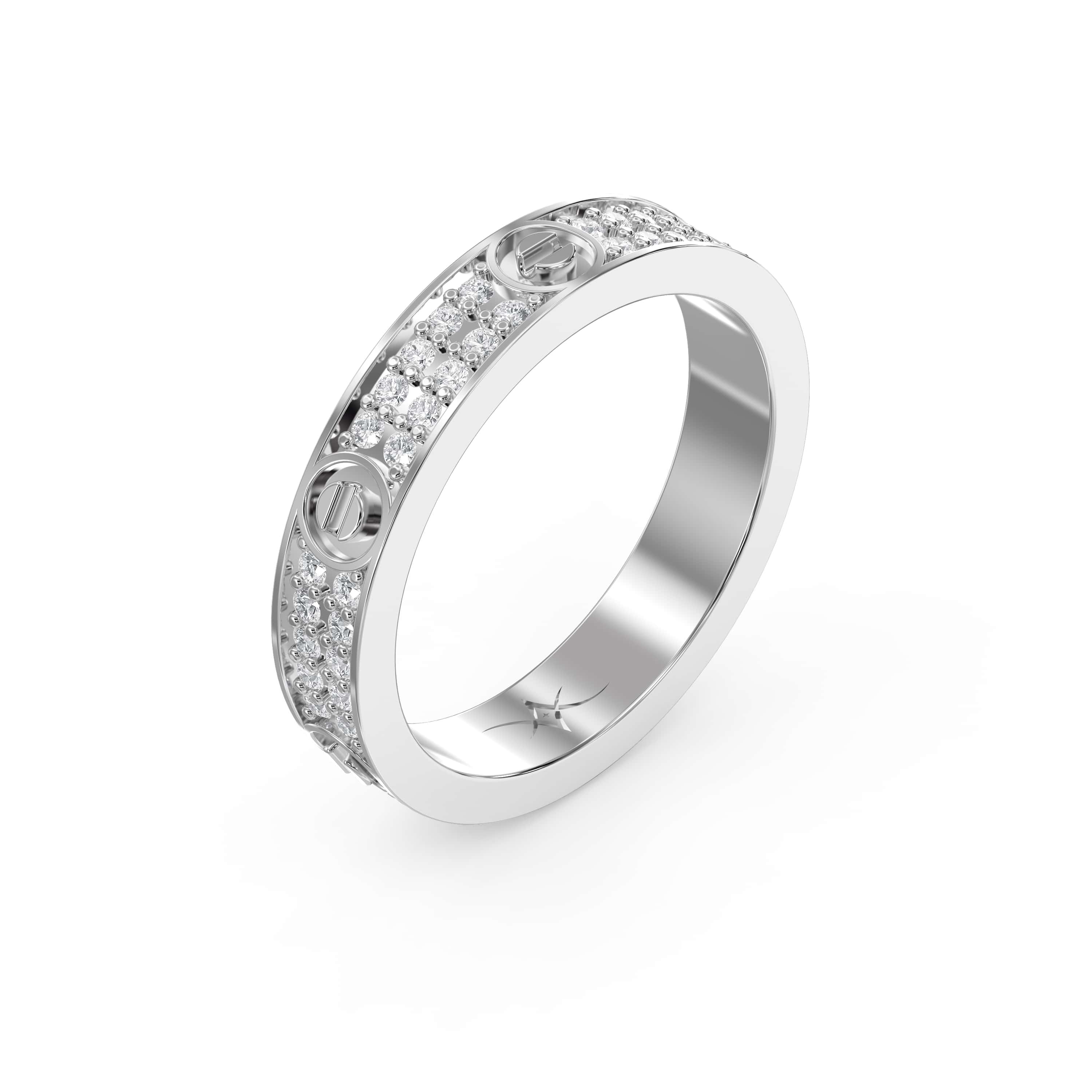 Elegant Gold Band with Round Cut Diamonds – Lab-Grown & Natural Brilliance
