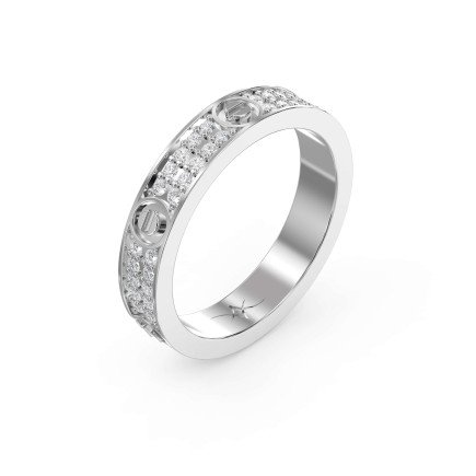 Elegant Gold Band with Round Cut Diamonds – Lab-Grown & Natural Brilliance