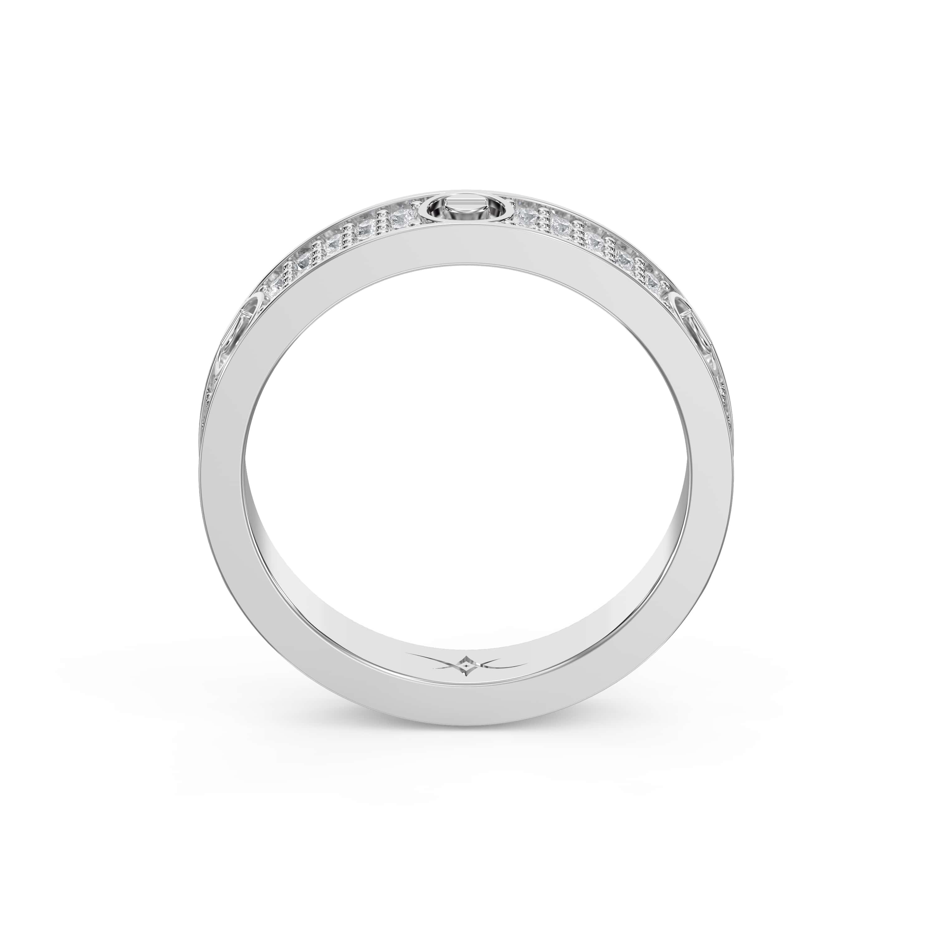 Elegant Gold Band with Round Cut Diamonds – Lab-Grown & Natural Brilliance