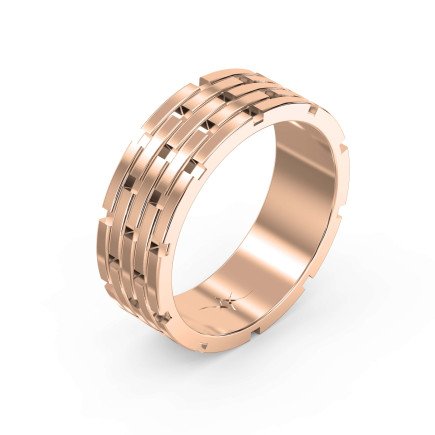Architectural Linked Wedding Ring – Solid Gold for Men