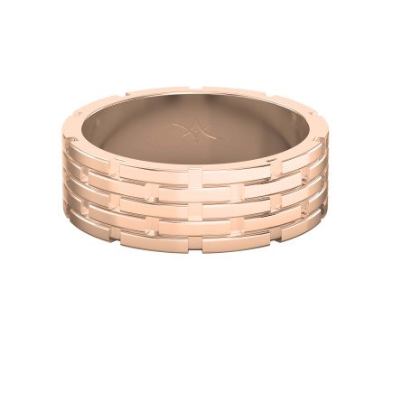 Architectural Linked Wedding Ring – Solid Gold for Men